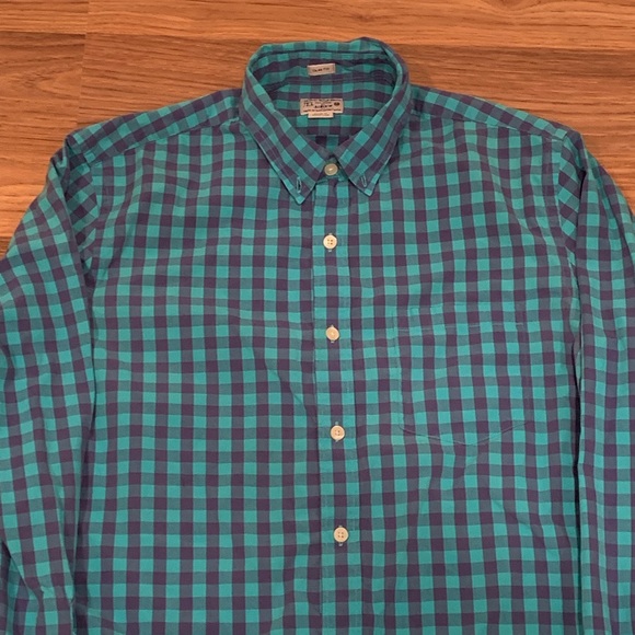 J. Crew Slim Fit L/S Blue Plaid Dress Shirt Size M - Picture 3 of 5